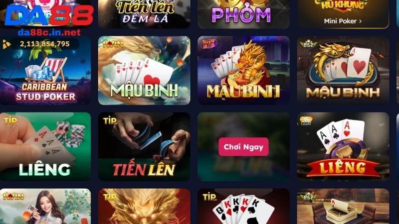Game Bài DA88 - Làm Giàu Từ Vốn 0 Đồng Với Code Khủng Danh sách sản phẩm game bài được thống kê truy cập nhiều nhất gần đây tại DA88