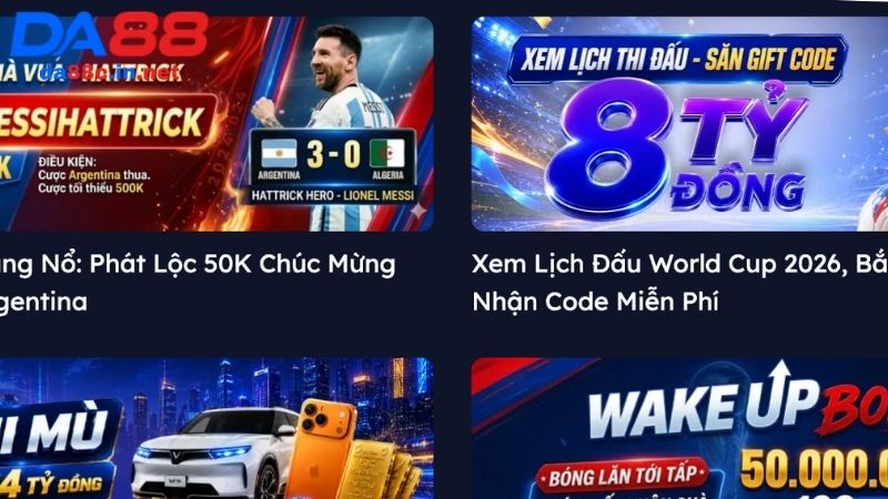 Điều kiện tham gia các chương trình khuyến mãi DA88